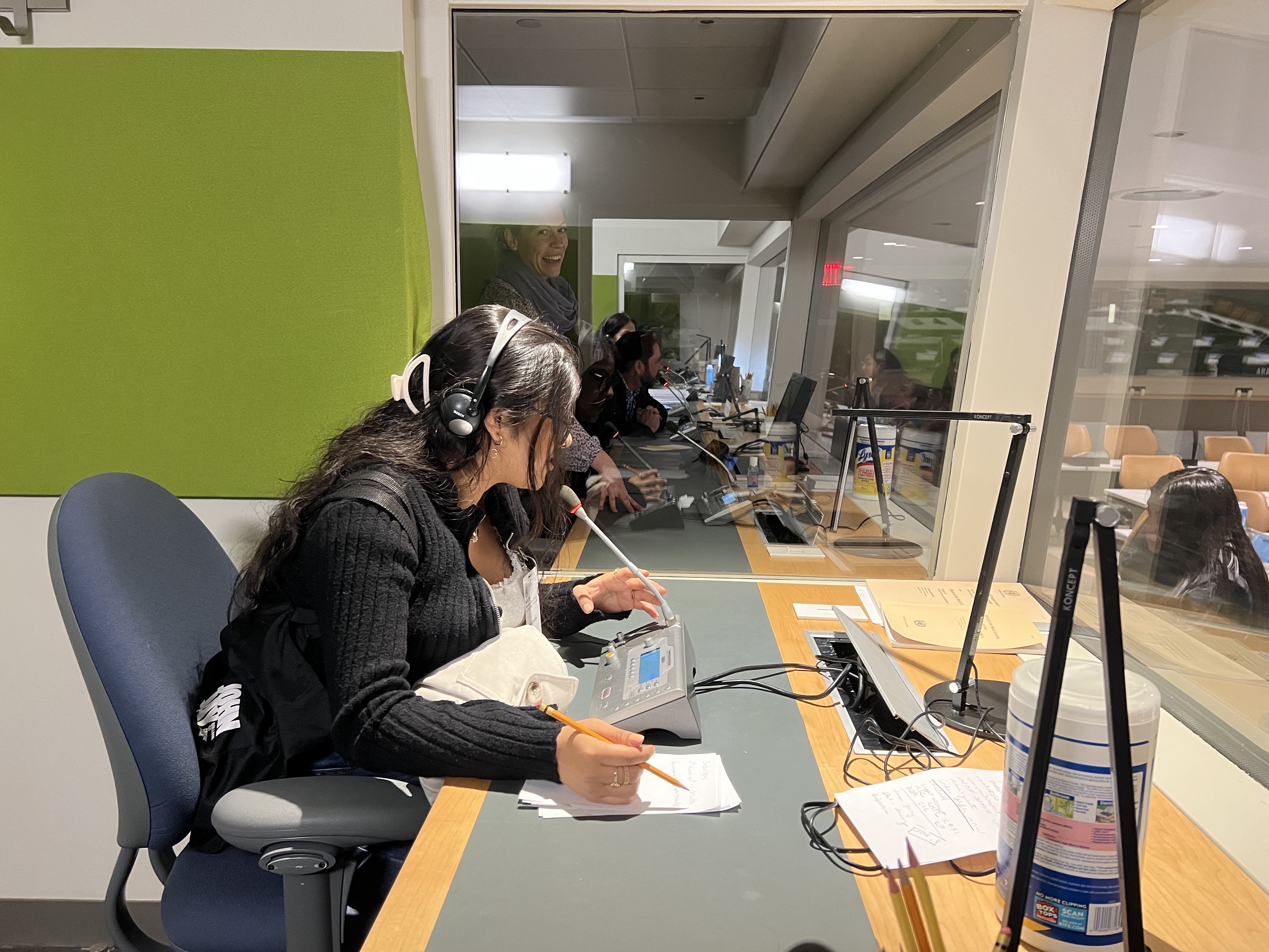 Interpreting students at UN headquarter