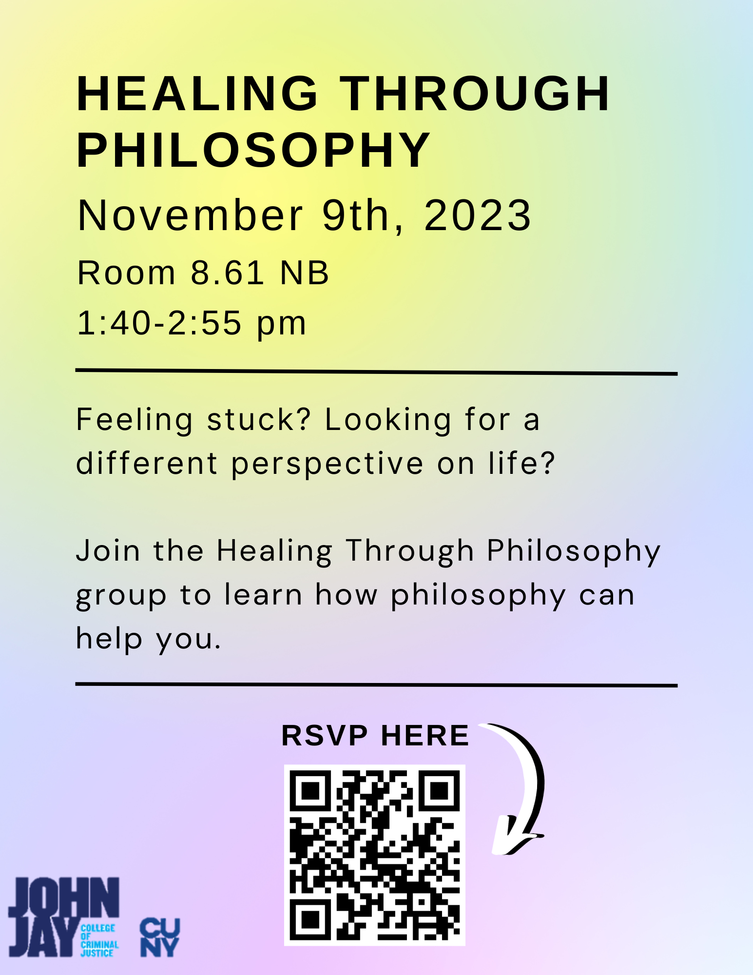 Healing through Philosophy, Flyer, Event Information