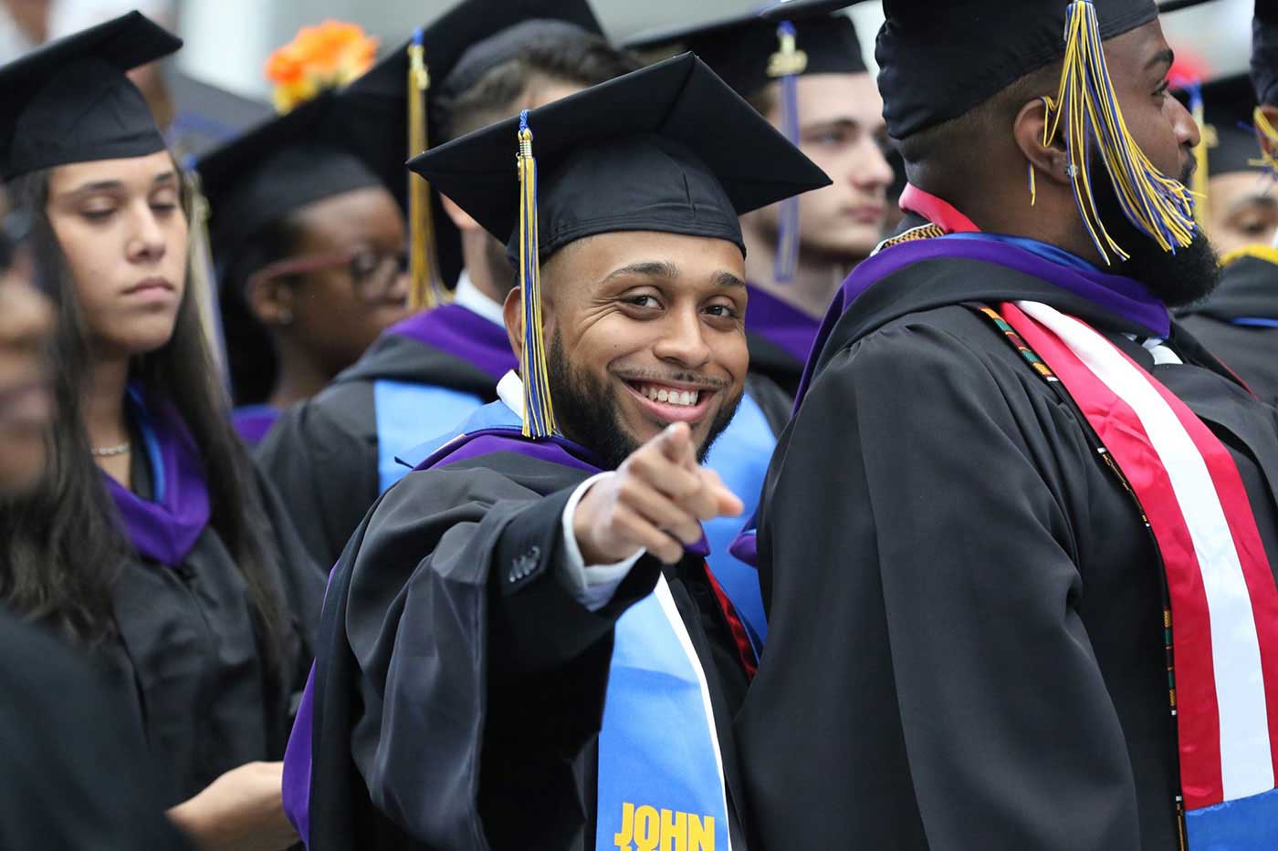 Graduating students at commencement