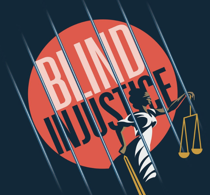 Image of the poster for Blind Injustice, an opera