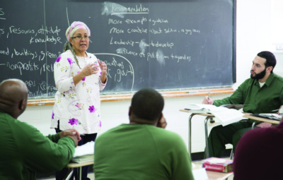 Image of Prison to College Pipeline Students and Professor